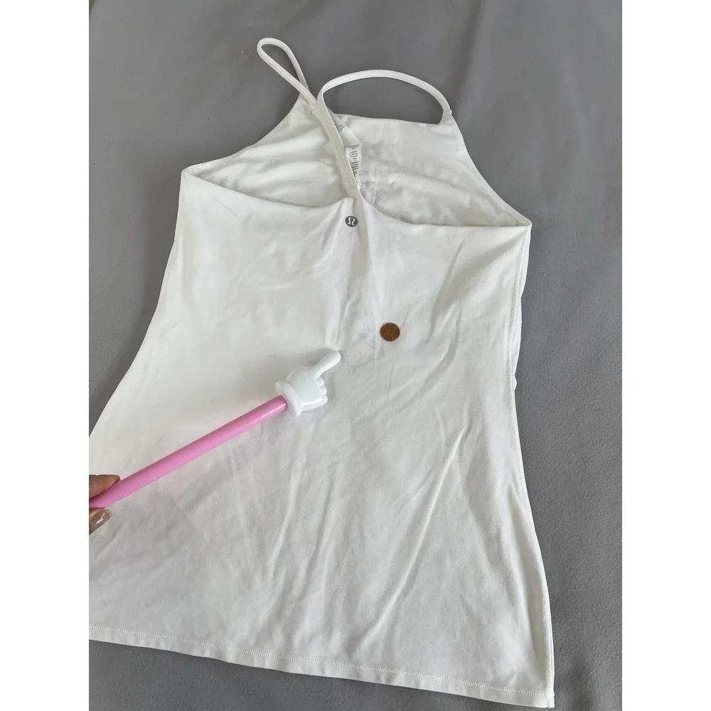 Lululemon Womens White Tank‎ Top Sz 8 Gym Training